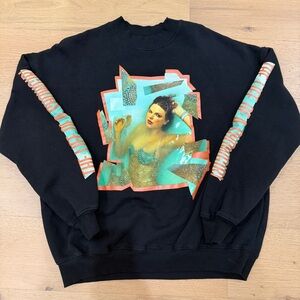 Life Of A Showgirl Black Crewneck Sweater Small Like New Oversized Fit